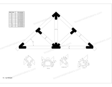 Load image into Gallery viewer, Chamfered Design Dog Eared Timber Truss Brackets for 8x8 Posts, 8" Timber Truss Brackets, 8x8 Fan Bracket