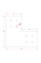 Load image into Gallery viewer, Structural Design L Bracket for 4x4 Post, 4x4 L Support Bracket, 4x4 Steel Bracket, 4 inch Post Bracket, 4x4 L Bracket, Truss Plate