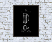 Load image into Gallery viewer, Beer Mug Patent Art Print: Vintage Blueprint Decor (Digital Download)