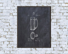 Load image into Gallery viewer, Beer Mug Patent Art Print: Vintage Blueprint Decor (Digital Download)