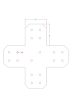Load image into Gallery viewer, 8" Chamfered Steel X Bracket: Pergola Post Support