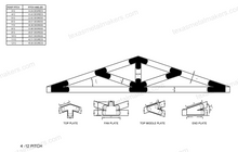 Load image into Gallery viewer, Chamfered Design Dog Eared Timber Truss Brackets for 6x6 Posts, 6" Timber Truss Brackets