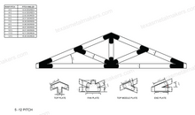 Load image into Gallery viewer, Chamfered Design Dog Eared Timber Truss Brackets for 6x6 Posts, 6" Timber Truss Brackets