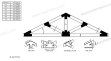 Load image into Gallery viewer, Chamfered Design Dog Eared Timber Truss Brackets for 6x6 Posts, 6" Timber Truss Brackets