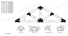 Load image into Gallery viewer, 6x6 Structural Design Timber Truss Brackets for 6x6 Posts, 6" Timber Truss Brackets, 6x6 Fan Bracket