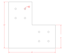 Load image into Gallery viewer, Structural Design L Bracket for 6x6 Post, 6x6 L Support Bracket, 6x6 Steel Bracket, 6 inch Post Bracket, 6x6 L Bracket, Truss Plate