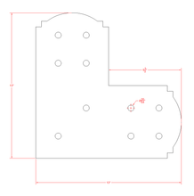 Load image into Gallery viewer, Decorative Design L Bracket for 8" Post, 8x8 L Support Bracket, Pergola Bracket, 8 inch Post Bracket, 8x8 L Bracket, Truss Plate