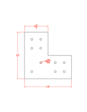 Load image into Gallery viewer, Structural Design L Bracket for 8" Post, 8x8 L Support Bracket, Pergola Bracket, 8 inch Post Bracket, 8x8 L Bracket, Truss Plate