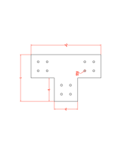 Load image into Gallery viewer, Structural Design T Bracket for 8" Post, 8 Inch T Bracket Bolt Plate, T Support Bracket, Pergola Bracket, 8 inch, Truss Plate