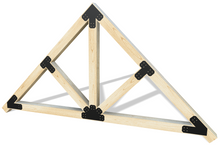 Load image into Gallery viewer, Chamfered Design Dog Eared Timber Truss Brackets for 8x8 Posts, 8" Timber Truss Brackets, 8x8 Fan Bracket
