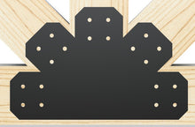 Load image into Gallery viewer, Chamfered Design Dog Eared Timber Truss Brackets for 8x8 Posts, 8" Timber Truss Brackets, 8x8 Fan Bracket