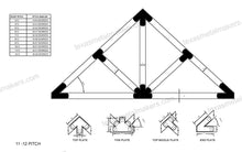 Load image into Gallery viewer, Chamfered Design Dog Eared Timber Truss Brackets for 6x6 Posts, 6" Timber Truss Brackets