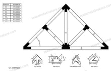 Load image into Gallery viewer, Chamfered Design Dog Eared Timber Truss Brackets for 6x6 Posts, 6" Timber Truss Brackets