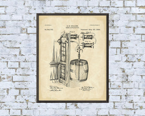 Beer Apparatus Patent Print - Digital Download - 7 Different Backgrounds Included