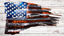 Load image into Gallery viewer, Tattered American Flag Custom Metal Wall Art