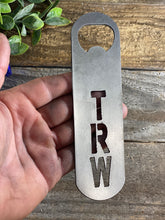 Load image into Gallery viewer, Custom Monogrammed Initials Bartender Style Bottle Opener