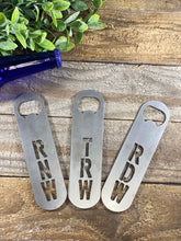 Load image into Gallery viewer, Custom Monogrammed Initials Bartender Style Bottle Opener