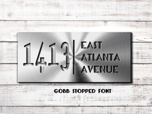 Load image into Gallery viewer, 8 x 18 Custom Metal Address Sign, House Number Sign, House Number Street Sign, Address Plaque