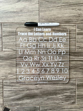 Load image into Gallery viewer, Dry Erase Letter Number and Name Tracing Board | Washable Writing Board | Learning Board | Name Practice Board | ABC Tracing Board