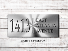 Load image into Gallery viewer, 8 x 18 Custom Metal Address Sign, House Number Sign, House Number Street Sign, Address Plaque
