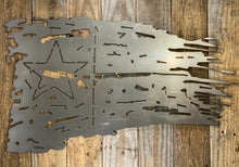 Load image into Gallery viewer, Tattered Texas Flag Custom Metal Wall Art