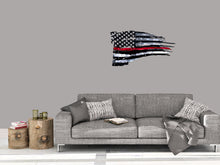 Load image into Gallery viewer, Tattered Thin Red Line Distressed American Flag For Firefighters