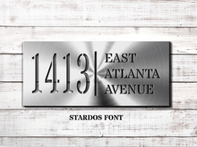 Load image into Gallery viewer, 8 x 18 Custom Metal Address Sign, House Number Sign, House Number Street Sign, Address Plaque