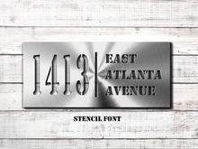 Load image into Gallery viewer, 8 x 18 Custom Metal Address Sign, House Number Sign, House Number Street Sign, Address Plaque