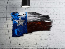 Load image into Gallery viewer, Tattered Texas Flag Custom Metal Wall Art