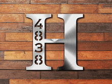 Load image into Gallery viewer, Personalized Metal Address Sign, Last Name Letter Address Sign, Custom Last Name Address Plaque, Metal Letter Sign Front Porch, Outdoor Sign