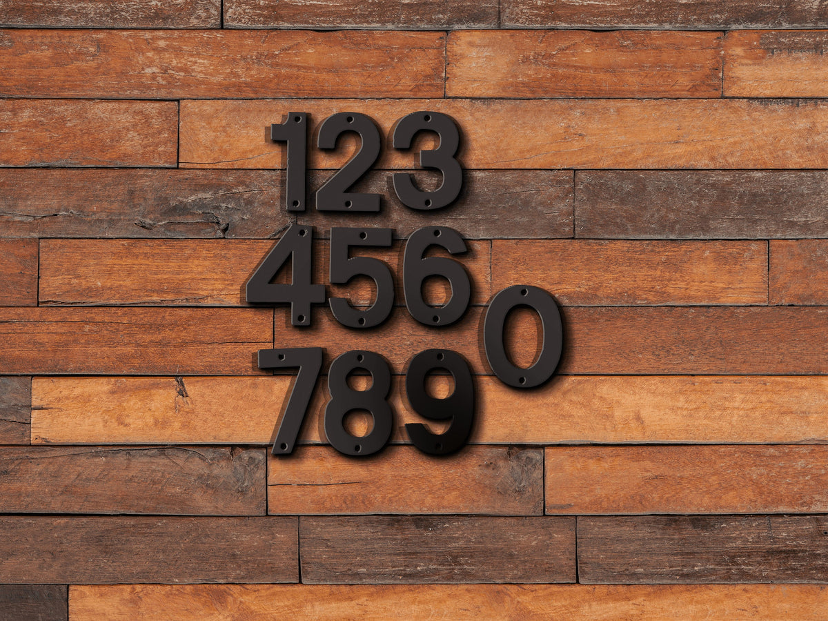 Modern Metal House Numbers in Stainless Steel - Brown County Forge
