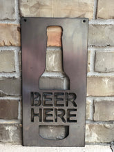 Load image into Gallery viewer, Beer Here Metal Sign | Garage Sign | Man Cave Sign | Beer Sign | Custom Beer Sign