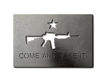 Load image into Gallery viewer, Come and Take it AR-15 Metal Flag Custom Gun Metal Wall Art 24"