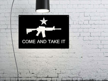 Load image into Gallery viewer, Come and Take it AR-15 Metal Flag Custom Gun Metal Wall Art 24"