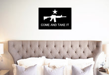 Load image into Gallery viewer, Come and Take it AR-15 Metal Flag Custom Gun Metal Wall Art 24&quot;