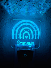 Load image into Gallery viewer, Personalized LED Rainbow Night Light | 7 Color Changing | Plug in Night Light | Name Light | Children's Night Light | Kids Room Light