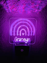 Load image into Gallery viewer, Personalized LED Rainbow Night Light | 7 Color Changing | Plug in Night Light | Name Light | Children's Night Light | Kids Room Light