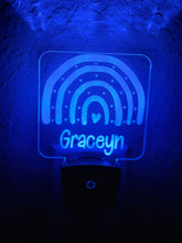 Load image into Gallery viewer, Personalized LED Rainbow Night Light | 7 Color Changing | Plug in Night Light | Name Light | Children's Night Light | Kids Room Light