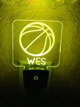Load image into Gallery viewer, Personalized LED Basketball Night Light | 7 Color Changing | Plug in Night Light | Name Light | Children's Night Light | Kids Room Light