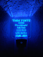 Load image into Gallery viewer, Personalized LED Moon & Stars Night Light | 7 Color Changing | Plug in Night Light | Name Light | Children's Night Light | Kids Room Light