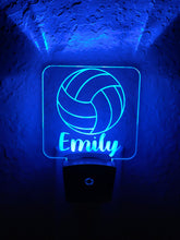 Load image into Gallery viewer, Personalized LED Volleyball Night Light | 7 Color Changing | Plug in Night Light | Name Light | Children's Night Light | Kids Room Light