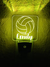 Load image into Gallery viewer, Personalized LED Volleyball Night Light | 7 Color Changing | Plug in Night Light | Name Light | Children's Night Light | Kids Room Light