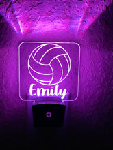Load image into Gallery viewer, Personalized LED Volleyball Night Light | 7 Color Changing | Plug in Night Light | Name Light | Children's Night Light | Kids Room Light