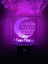 Load image into Gallery viewer, Personalized LED I Love You to the Moon & Back Night Light | 7 Color Changing | Plug in Night Light | Name Light | Night Light | Kids Light