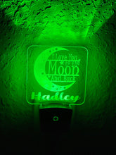Load image into Gallery viewer, Personalized LED I Love You to the Moon & Back Night Light | 7 Color Changing | Plug in Night Light | Name Light | Night Light | Kids Light