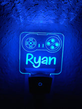 Load image into Gallery viewer, Personalized LED Super Nintendo NES Controller Night Light | 7 Color Changing | Plug in Night Light | Name Light | Kids Room Light