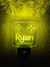 Load image into Gallery viewer, Personalized LED Super Nintendo NES Controller Night Light | 7 Color Changing | Plug in Night Light | Name Light | Kids Room Light