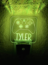 Load image into Gallery viewer, Personalized LED Xbox Controller Night Light | 7 Color Changing | Plug in Night Light | Name Light | Children's Night Light | Kids Light