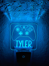 Load image into Gallery viewer, Personalized LED Xbox Controller Night Light | 7 Color Changing | Plug in Night Light | Name Light | Children's Night Light | Kids Light