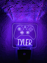 Load image into Gallery viewer, Personalized LED Xbox Controller Night Light | 7 Color Changing | Plug in Night Light | Name Light | Children's Night Light | Kids Light